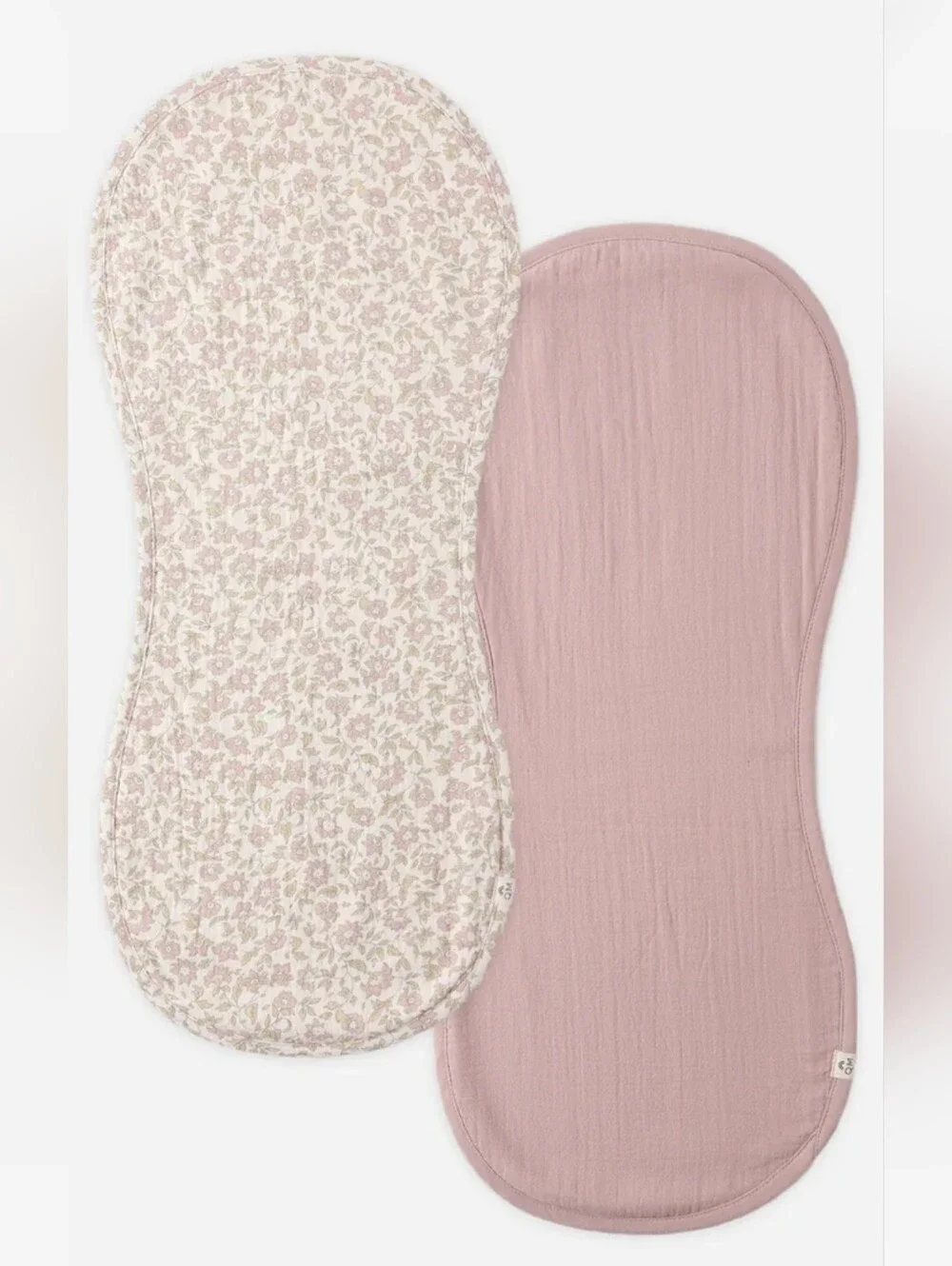 Quincy Mae Floral Burp Cloths - Cream, Pink & Tan